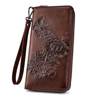 Vegan Leather Wallet with RFID Blocking, Floral Design, Multiple Card Slots, Travel & Daily Use