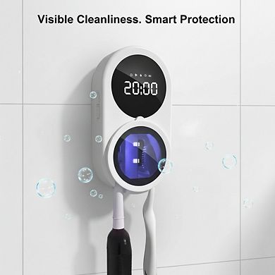 Heated Toothbrush Sanitizer with UV and Fan Drying Wall Mount Holder