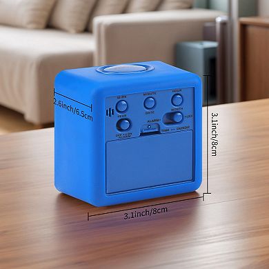 Digital Alarm Clock LED Colorful Light, Ascending Sound, Snooze Function for Bedroom 3.1"x2.6"x3.1"