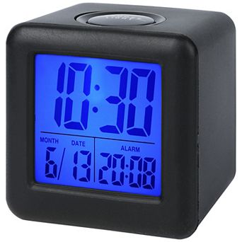 Digital Alarm Clock LED Colorful Light, Ascending Sound, Snooze Function for Bedroom 3.1"x2.6"x3.1"