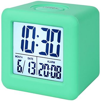 Digital Alarm Clock LED Colorful Light, Ascending Sound, Snooze Function for Bedroom 3.1"x2.6"x3.1"