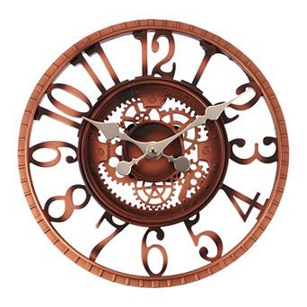 12 Inch Outdoor Wall Clock, Waterproof Resin Garden Clock, Battery Operated, Silent Quartz Movement