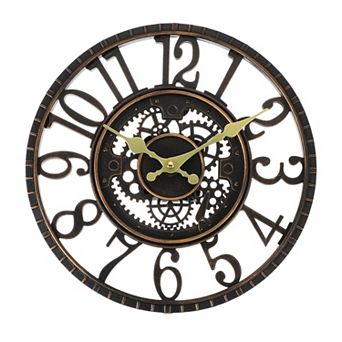 12 Inch Outdoor Wall Clock, Waterproof Resin Garden Clock, Battery Operated, Silent Quartz Movement