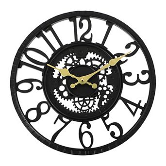 12 Inch Outdoor Wall Clock, Waterproof Resin Garden Clock, Battery Operated, Silent Quartz Movement