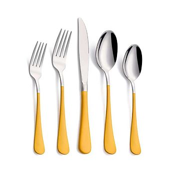 Stainless Steel Yellow Handle Flatware Set