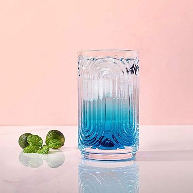 Highball Art Deco Ripple Drinking Glasses