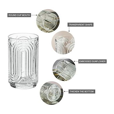 Highball Art Deco Ripple Drinking Glasses