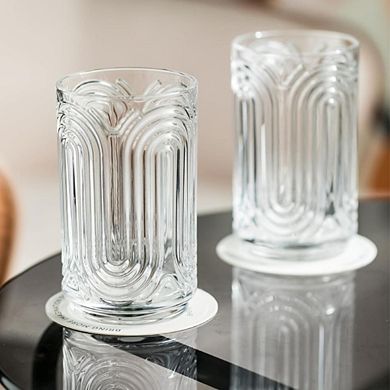 Highball Art Deco Ripple Drinking Glasses