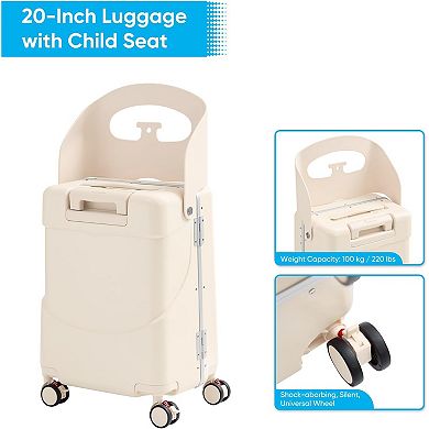 20 inch Carry-on Luggage with Foldable Seat Back