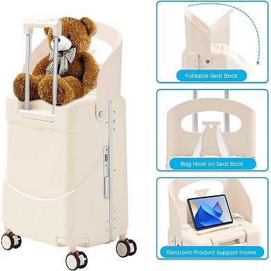 20 inch Carry-on Luggage with Foldable Seat Back