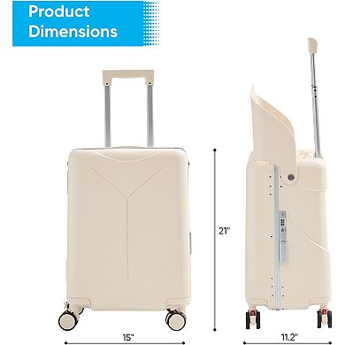 20 inch Carry-on Luggage with Foldable Seat Back