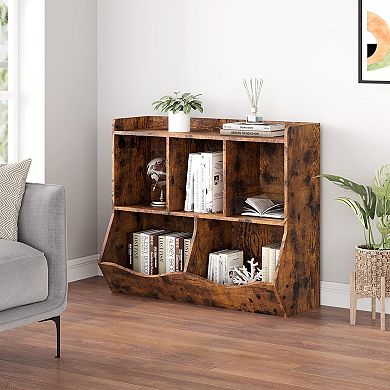 Toy & Book Storage Shelf, Multi-Shelf Cubby Organizer for Kids' Rooms