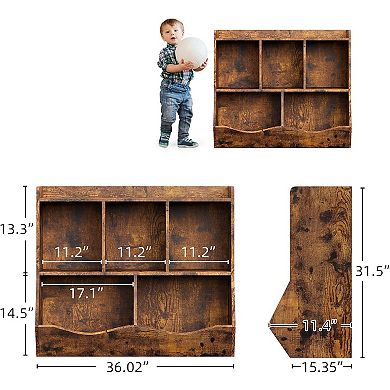 Toy & Book Storage Shelf, Multi-Shelf Cubby Organizer for Kids' Rooms