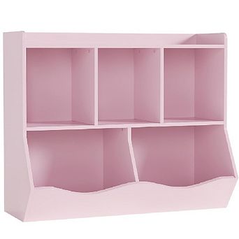 Toy & Book Storage Shelf, Multi-Shelf Cubby Organizer for Kids' Rooms