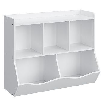 Toy & Book Storage Shelf, Multi-Shelf Cubby Organizer for Kids' Rooms