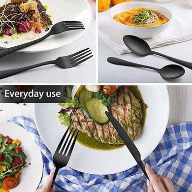Premium High Quality Black Flatware Set