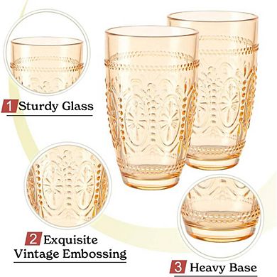 Vintage Romantic Embossed Water Glasses