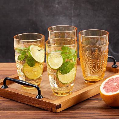 Vintage Romantic Embossed Water Glasses