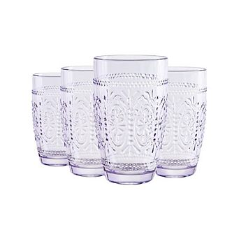Vintage Romantic Embossed Water Glasses