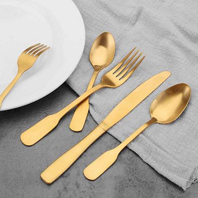 Matte Gold Flatware Eating Utensils