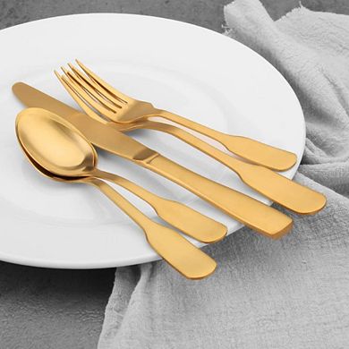 Matte Gold Flatware Eating Utensils