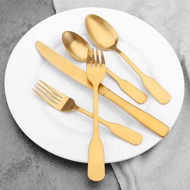 Matte Gold Flatware Eating Utensils