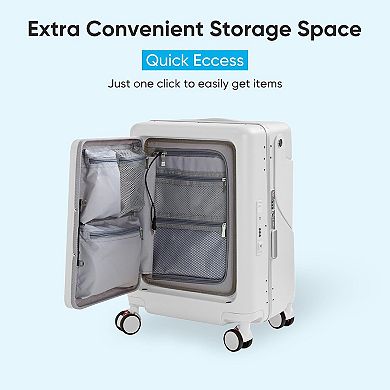 20 Inch Carry-on Luggage with Foldable Seat Back