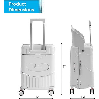 20 Inch Carry-on Luggage with Foldable Seat Back