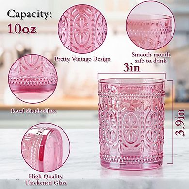 Old Fashioned Embossed Drinking Glasses