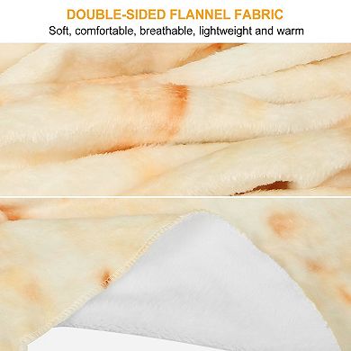 Burrito Tortilla Throw Blanket Soft Round Wrap Swaddle for Adults, Kids, Baby & Pets