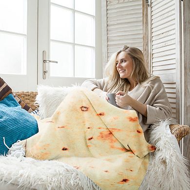 Burrito Tortilla Throw Blanket Soft Round Wrap Swaddle for Adults, Kids, Baby & Pets