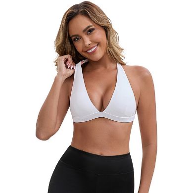 Women's Halter Neck Plunge Wirefree Sports Bras Backless Cozy Breathable Workout Fitness Bralette