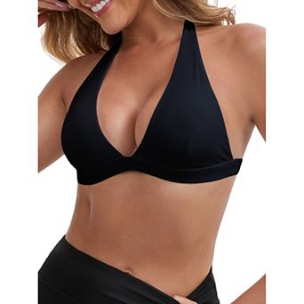 Women's Halter Neck Plunge Wirefree Sports Bras Backless Cozy Breathable Workout Fitness Bralette