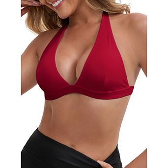 Women's Halter Neck Plunge Wirefree Sports Bras Backless Cozy Breathable Workout Fitness Bralette