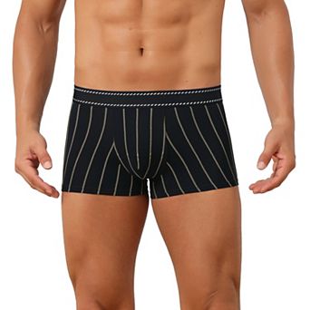 Striped Brief for Men's Stretch Waistband Comfortable Mid-Waisted Boxer Underwear