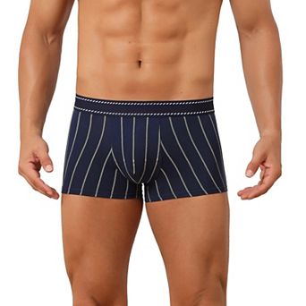 Striped Brief for Men's Stretch Waistband Comfortable Mid-Waisted Boxer Underwear