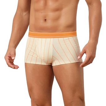 Striped Brief for Men's Stretch Waistband Comfortable Mid-Waisted Boxer Underwear