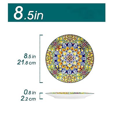 6-piece Porcelain Dessert Plate Set, Cake Plate, Bohemian Style