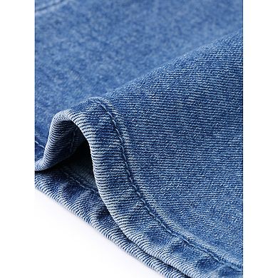 Denim Mini Skirt for Women Wrap Front Bow Stretchy Bodycon Jean Skirts