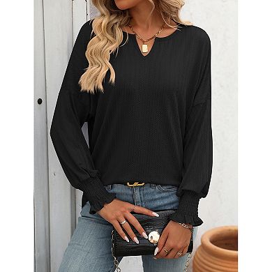 Women Long Sleeve Top Casual Solid Shirt