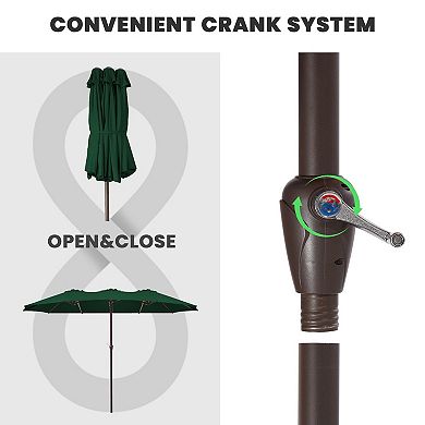 15-ft Steel No-tilt Market Patio Umbrella without Base