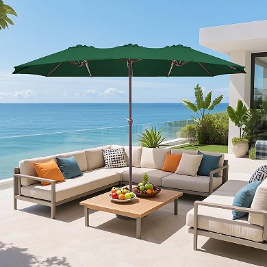 15-ft Steel No-tilt Market Patio Umbrella without Base