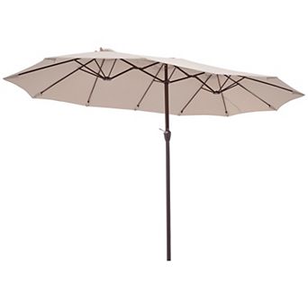 15-ft Steel No-tilt Market Patio Umbrella without Base
