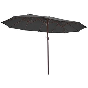 9x15ft Large Rectangular Patio Umbrella,Double-Sided No-Tilt Outdoor Market Umbrella,No Base