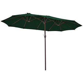 9x15ft Large Rectangular Patio Umbrella,Double-Sided No-Tilt Outdoor Market Umbrella,No Base