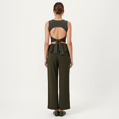 Women's Square Neck Cropped Active Tank Top with Wide Straps and Fitted Stretch Design