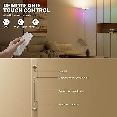 Honeywell F2 Sunturalux Floor Lamp 3000LM Remote Control Dimmable RGB Torchiere Light