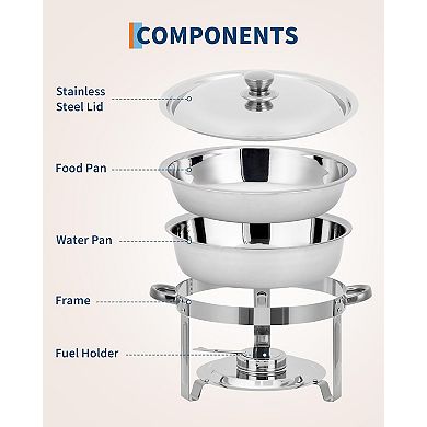 Set of 2 5L Round Chafing Dish Buffet Servers