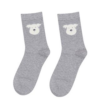 2-Pack Womens Warm Crew Socks Soft Knit Cute Pattern Comfort Fit