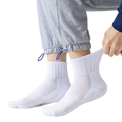 3-Pack Mens Cotton Ankle Socks Breathable Cushioned Comfort Fit